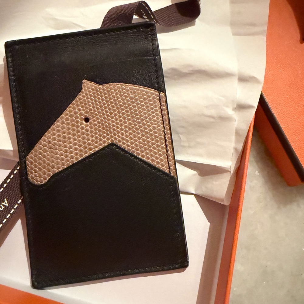Black and Brown Leather Card Holder